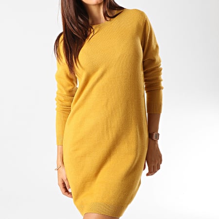 Only - Robe Pull Femme Marco Jaune Moutarde